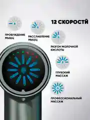 Перкуссионный массажер для тела, электрический, SBX Massage Gun MZ-MG09, серый