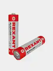 Батарейка алкалиновая REXANT AAA/LR03, 1.5 В, мизинчиковая, 2 штуки