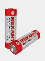 Батарейка REXANT, алкалиновая, AA/LR6, 1,5 В, пальчиковая, 2 штуки