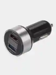 Автозарядка в прикуриватель REXANT, 2хUSB, с дисплеем, АЗУ, 1000+2100 mA, серебристая