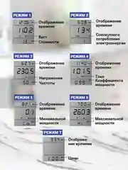 Ваттметр мультимер бытовой цифровой, измеритель мощности, сила тока до 16А