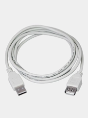 Кабель REXANT, USB-A, USB-A, 2,4А, ПВХ, серый, 3 м