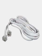 Удлинитель REXANT, телефонный, плоский, RJ-11 (6P-4C), белый, 3 м