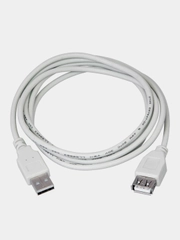 Кабель Rexant, USB-A, USB-A, 2,4А, ПВХ, серый, 5 м
