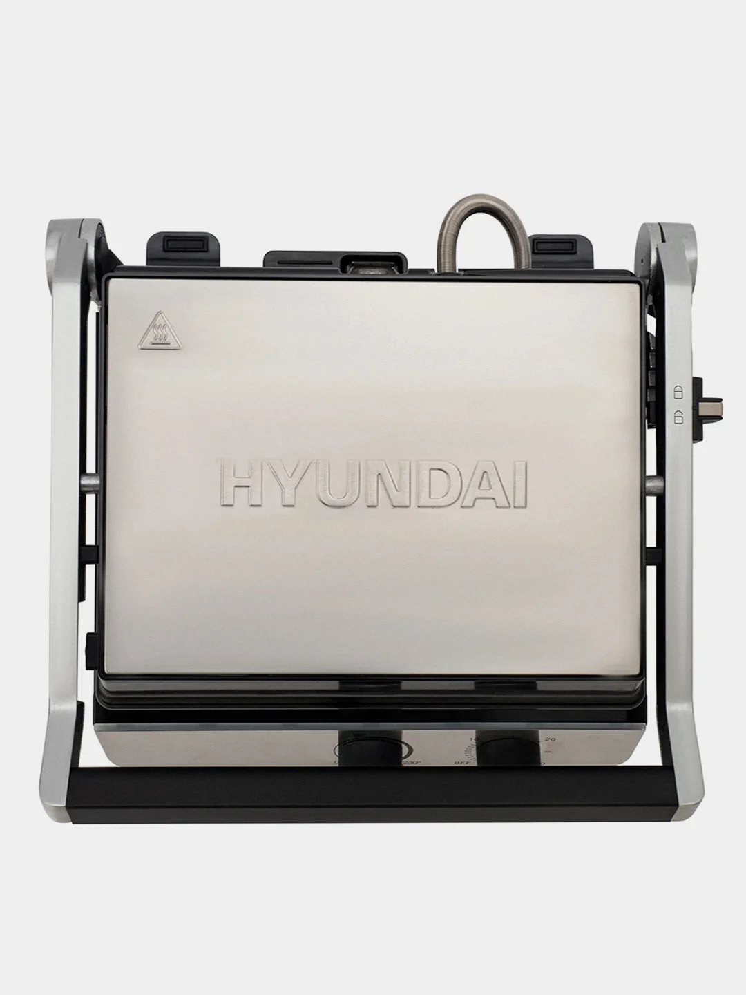Электрогриль Hyundai HYG-5047, 2200Вт, серебристый/черный