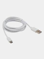 Кабель REXANT, USB-A, micro USB, 1А, ПВХ, белый, 1,8 м