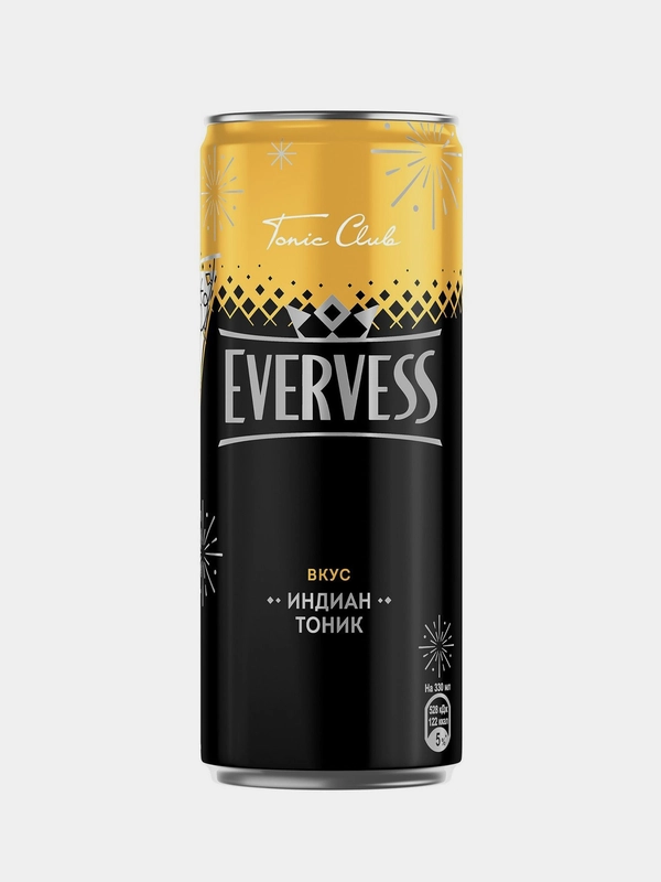 Напиток сильногазированный EVERVESS "Индиан Тоник", 0.33л