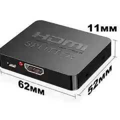 Переходник 4K HDMI Splitter 1x2 разветвитель, черный
