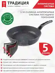 Сковорода Традиция "Гранит", литая, с антипригарным покрытием