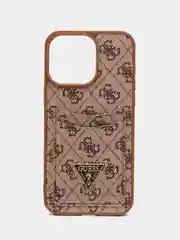 Коричневый чехол Guess PU leather iPhone 15 Pro Мах из экокожи с картхолдером, коричневый