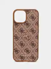 Коричневый чехол Guess PU leather iPhone 15 из экокожи коричневый