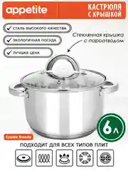 Кастрюля APPETITE Rondy, нержавеющая
