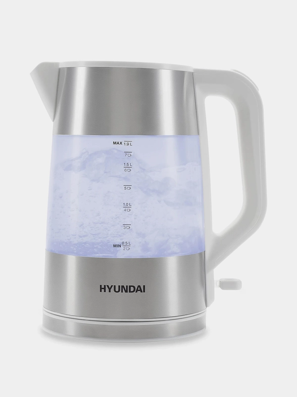 Чайник электрический Hyundai HYK-P4025, 1.9 л, 2200 Вт, белый