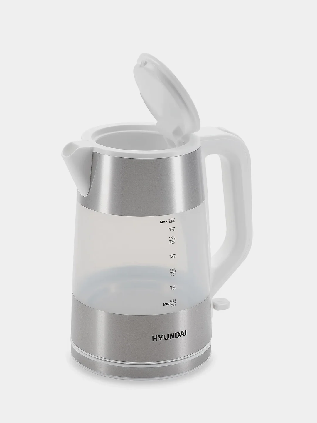 Чайник электрический Hyundai HYK-P4025, 1.9 л, 2200 Вт, белый
