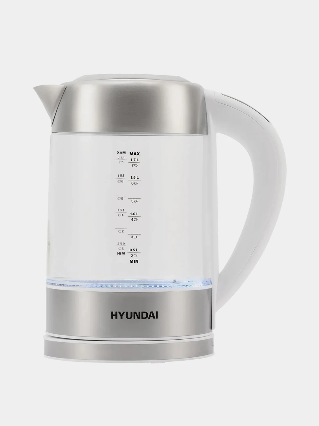 Чайник электрический Hyundai HYK-S5807, корпус из стекла, 1.7 л, 2200 Вт