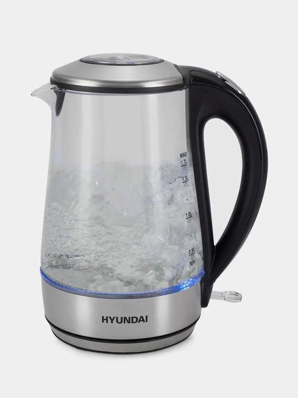 Чайник электрический Hyundai HYK-G8406, прозрачный корпус, 1.7 л, 2200 Вт