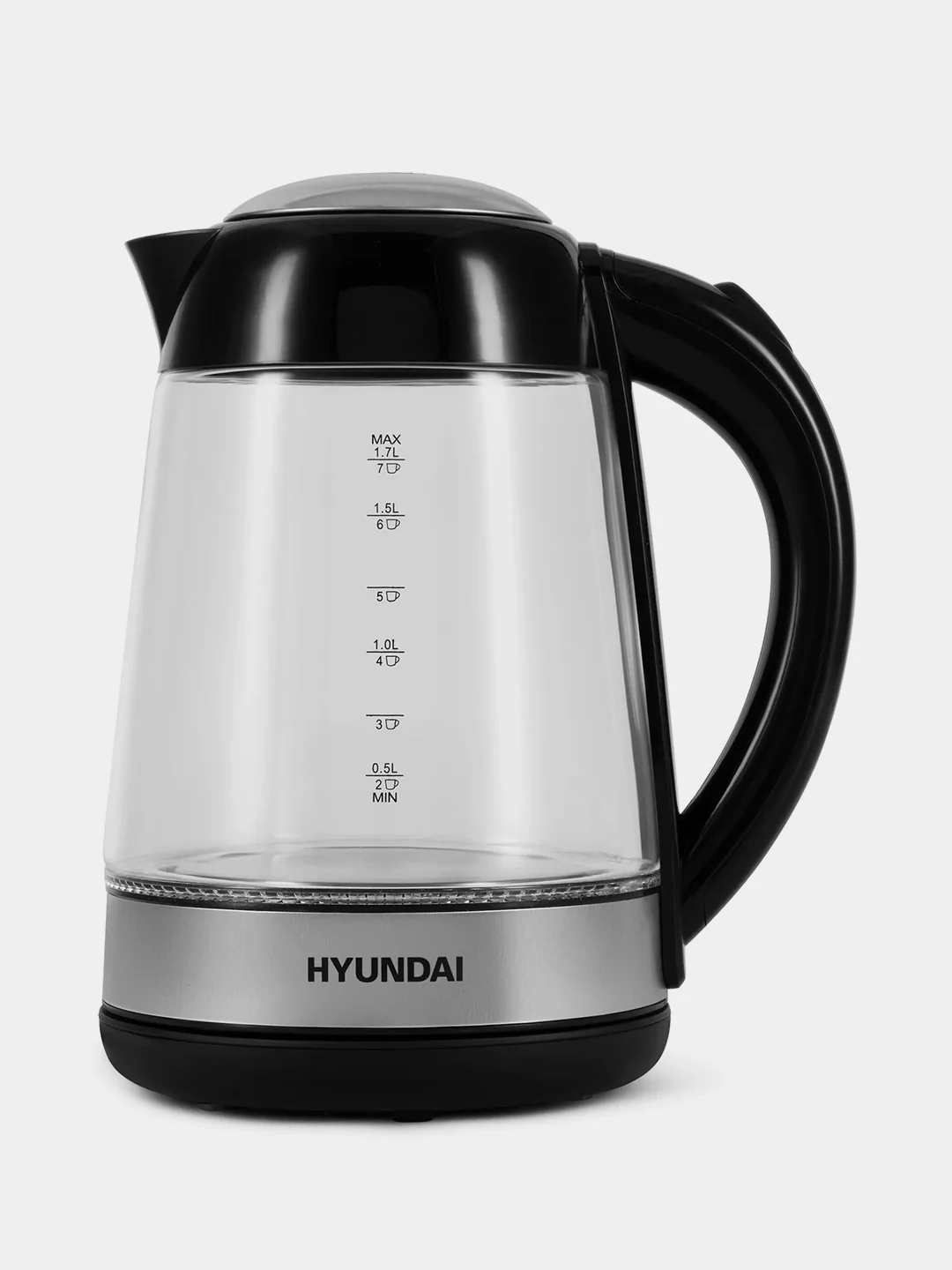 Чайник Hyundai HYK-G3803, стекло, 1.7 л, 2200 Вт