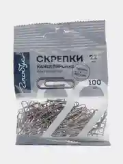 Скрепки канцелярские, 100 шт., 22 мм.,металлические
