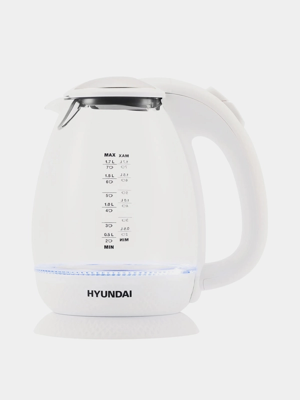 Чайник электрический Hyundai HYK-G3805, корпус из стекла, 1.7 л, 2200 Вт