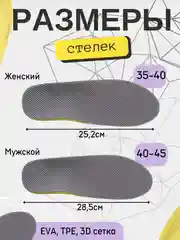 Стельки  для обуви  спотривные , каркасные,  с дышащей сеткой
