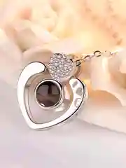 Цепочка с кулоном, проекция I Love You на 100 языках, круг, сердце, солнце, лебедь, чокер