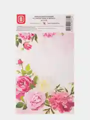 Клапан декоративный "С 8 марта! (розы и пионы)" 5 штук, для пакета, для упаковки подарка