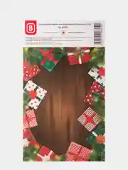 Клапан декоративный "С Новым Годом! (подарки на столе)" 5 штук, для пакета