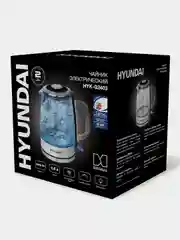 Чайник Hyundai HYK-G2403, 1.5л, 2200Вт, черный/серебристый