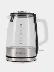 Чайник Hyundai HYK-G2403, 1.5л, 2200Вт, черный/серебристый