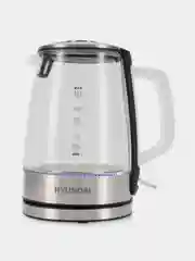 Чайник Hyundai HYK-G2403, 1.5л, 2200Вт, черный/серебристый