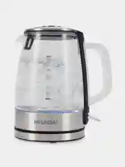 Чайник Hyundai HYK-G2403, 1.5л, 2200Вт, черный/серебристый