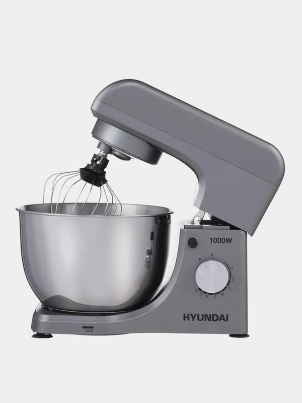 Миксер планетарный Hyundai HYM-S5451, 1000Вт, серый/черный