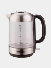 Чайник Hyundai HYK-G4034, 1.8л, 2200Вт, черный/прозрачный