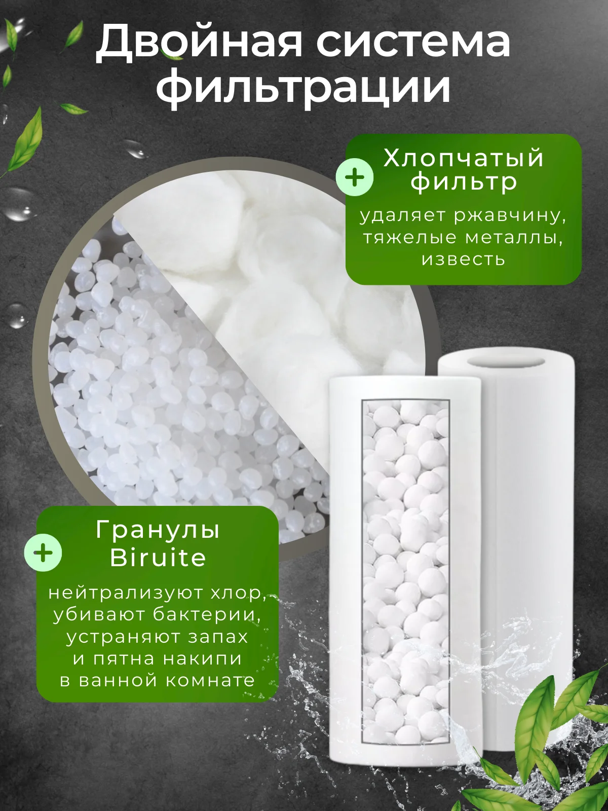 Фильтр для душа от хлора и ржавчины, корейский, насадка на лейку в ванну