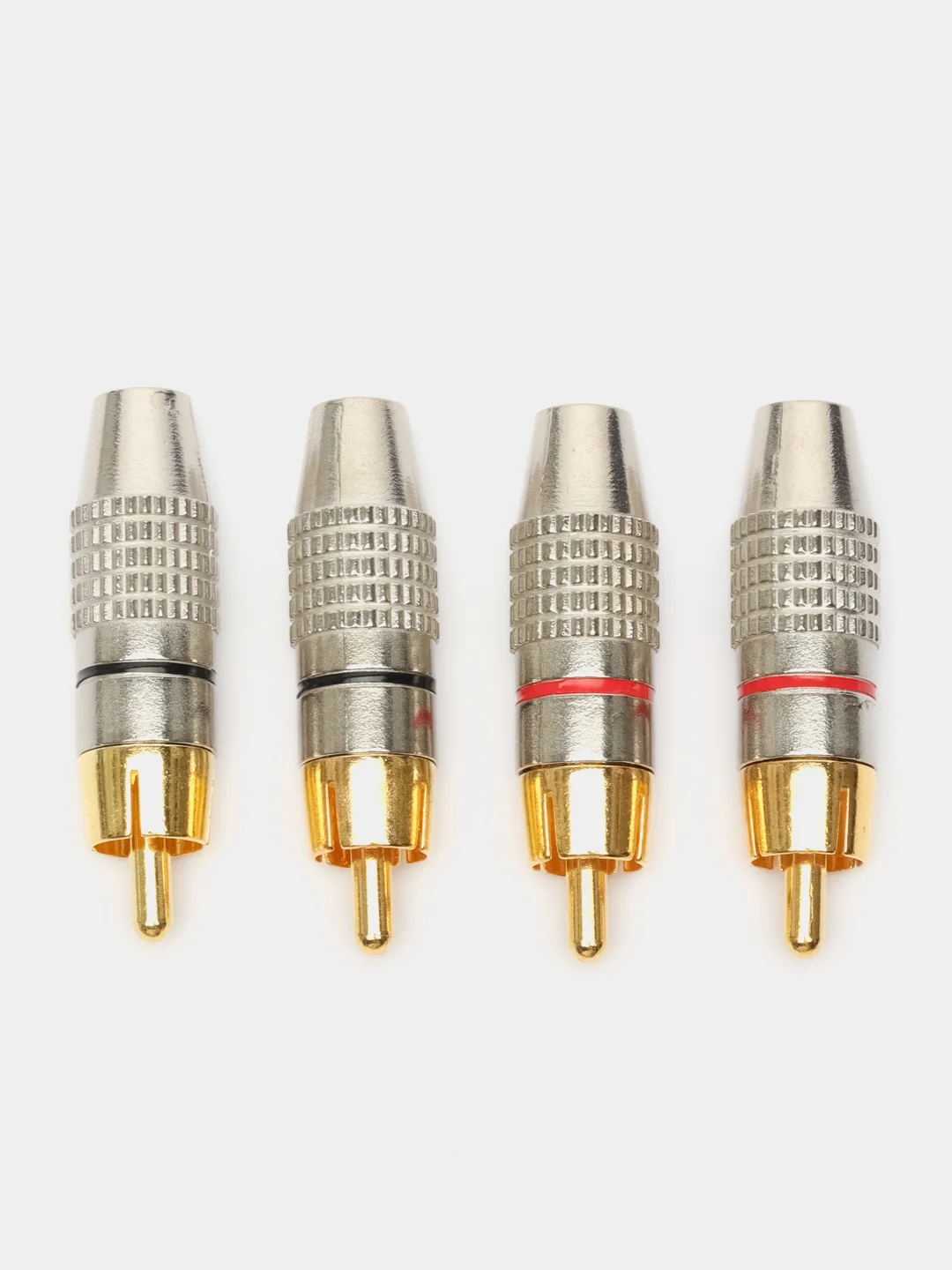 2 пары / 4 пары Аудио разъем Штекер RCA тюльпан металл (пара красный + черный)