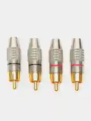 2 пары / 4 пары Аудио разъем Штекер RCA тюльпан металл (пара красный + черный)