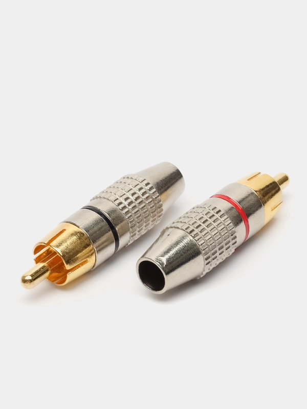 2 пары / 4 пары Аудио разъем Штекер RCA тюльпан металл (пара красный + черный)