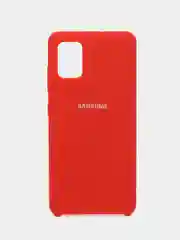 Красный чехол силиконовый для Samsung Galaxy A51 накладка бампер прозрачный / черный / голубой
