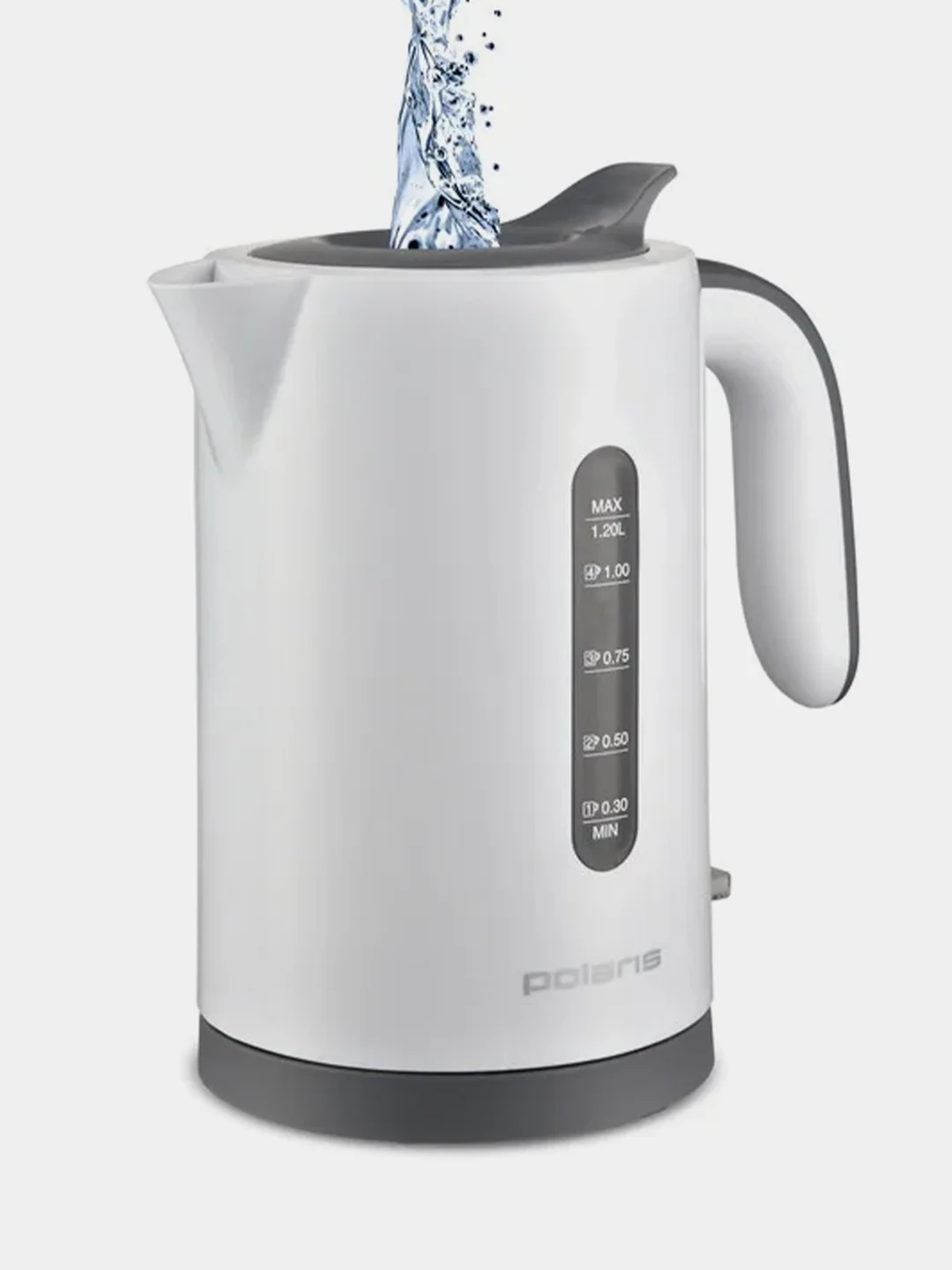 Белый электрический чайник Polaris PWK 1220C Water Way Pro