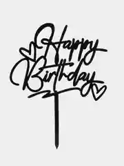 Темно-синий топпер для торта Happy Birthday