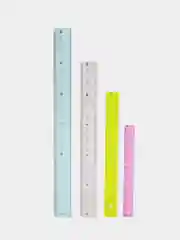 Набор 4 линейки Calligrata "Neon", 15, 20, 25 и 30 см, прозрачная, европодвес, микс