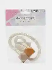 Подхват для штор Камушки, d = 3 Х 46 см, цвет горчичный/пудровый