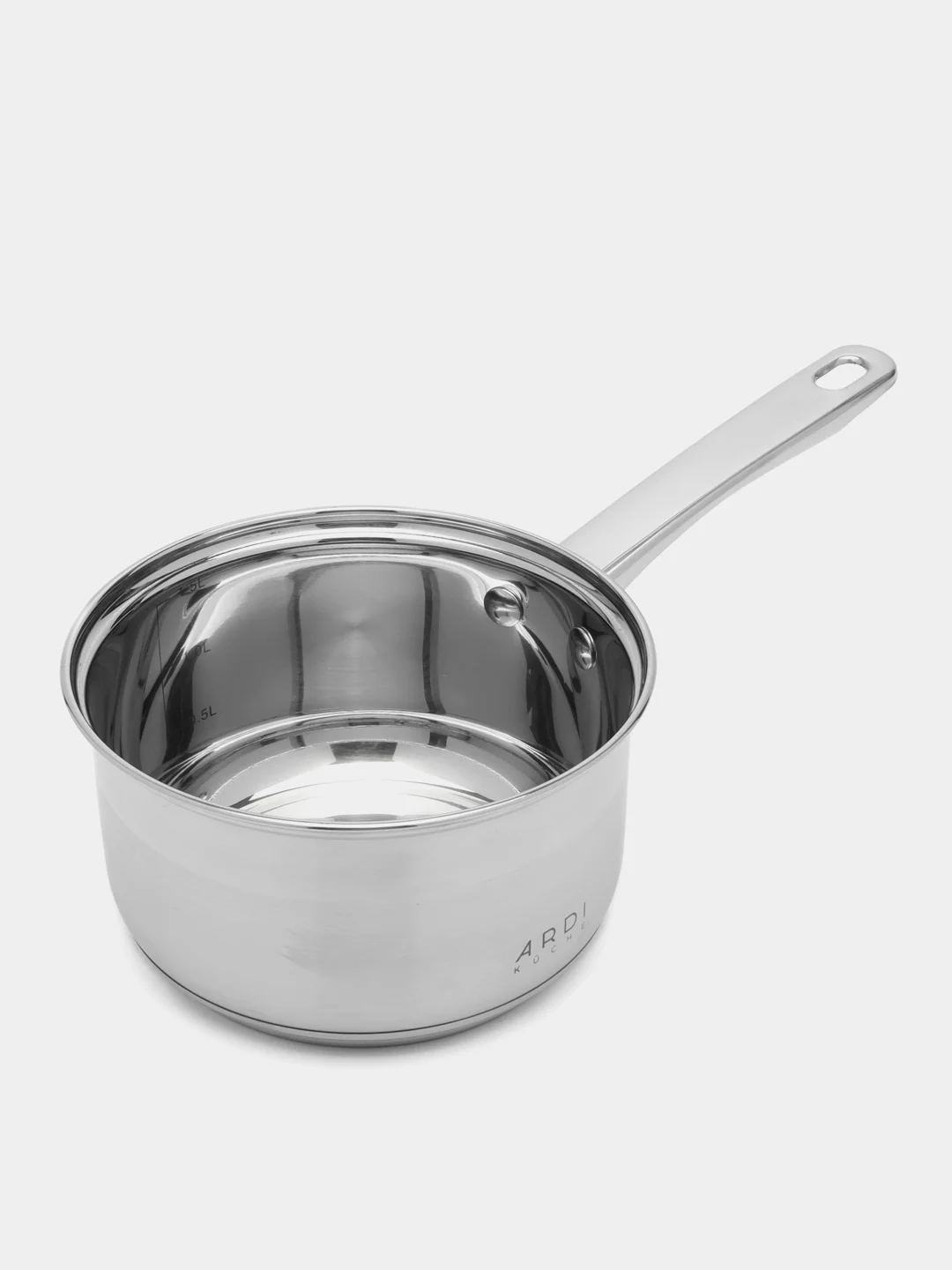 Ковш Ardi Kuche AR-210 из нержавеющей стали 1,9 л. со стеклянной крышкой