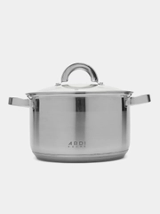Кастрюля ARDI KCHE AR-211 из нержавеющей стали со стеклянной крышкой 3,9 л