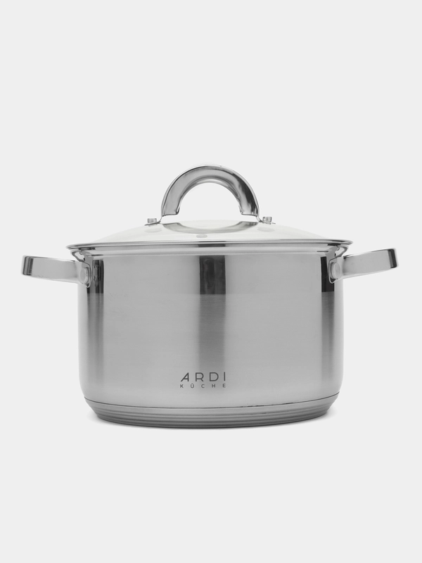 Кастрюля ARDI KCHE AR-211 из нержавеющей стали со стеклянной крышкой 3,9 л