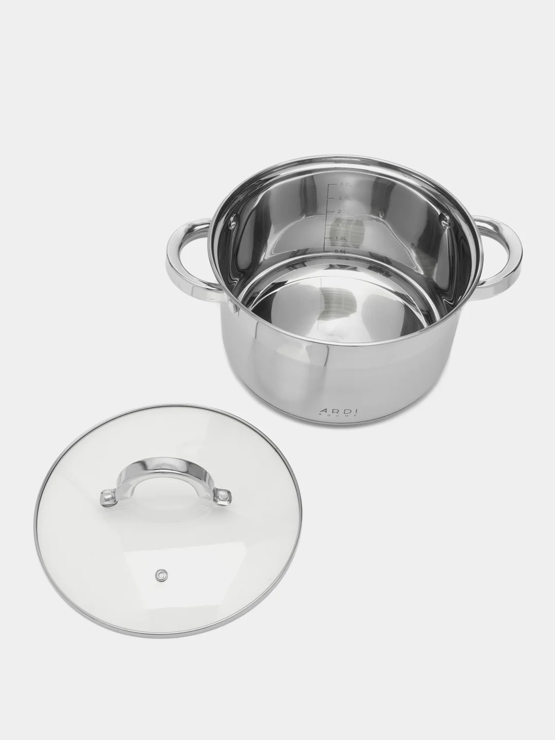 Кастрюля ARDI KCHE AR-211 из нержавеющей стали со стеклянной крышкой 3,9 л