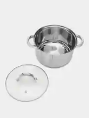 Кастрюля ARDI KCHE AR-211 из нержавеющей стали со стеклянной крышкой 3,9 л