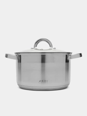 Кастрюля ARDI KCHE AR-212 из нержавеющей стали со стеклянной крышкой 5,1 л