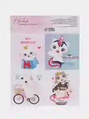 Розовый наклейки бумажные "Кошки, сердца, цветы, спасибо,планы,мотивация, новогодние"