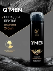 Пена для бритья QMEN Comfort, Женьшень и Льняное семя, 240 мл